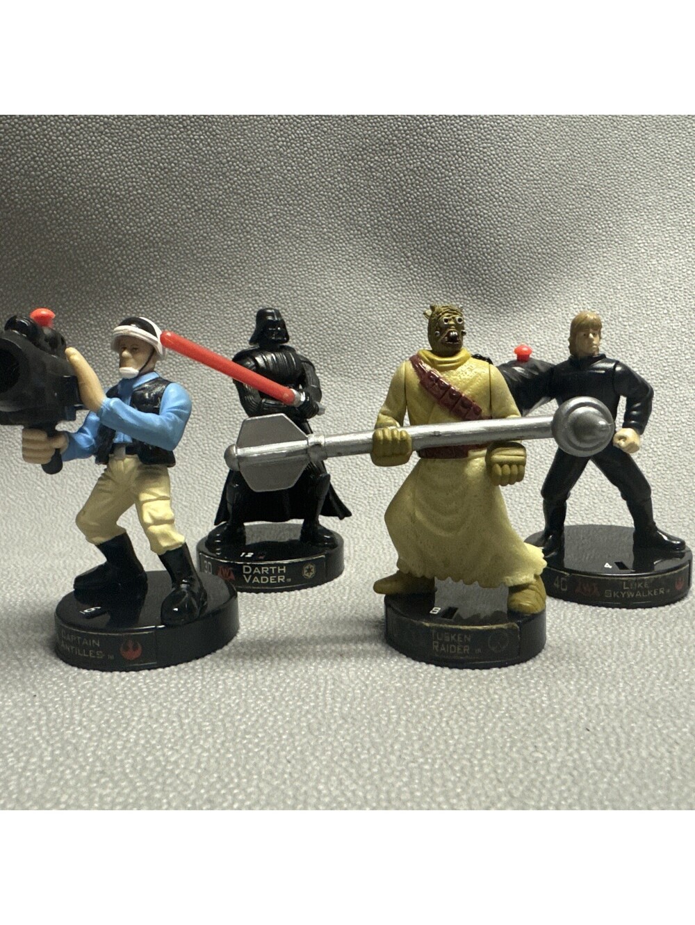 Lot Of 4 Hasbro Star Wars Attacktix Figures Luke Vader Antilles Tusken No Ammo